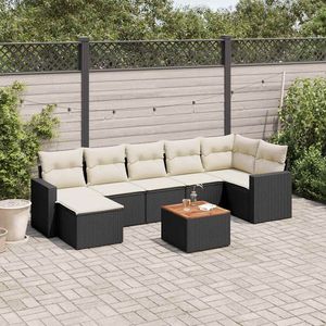 8 pezzi modulare nero PE Rattan giardino divano Set mobili da giardino per la vita all'aperto - Product Image 1