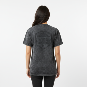 T-shirt sport pour homme, effet délavé, logo en relief, col rond, manches courtes, coupe classique - Product Image 2