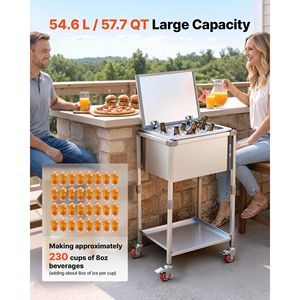 Contenitore Refrigerante da Esterno 57,7 Quarti in Acciaio Inossidabile con Ruote e Coperchio Ribaltabile - Product Image 2