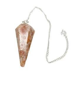 Péndulo de Cristal de Piedra del Sol Naranja Facetado de Alta Calidad, Pulido, para Sanación, Radiestesia, Coleccionables de Arte, Estilo Feng Shui - Product Image 2