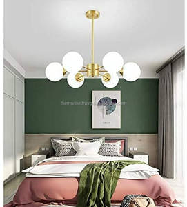 6 ไฟลูกโลก Sputnik โคมไฟระย้าแก้วนมโมเดิร์นอุตสาหกรรมกลางศตวรรษโคมไฟเพดานจี้โคมไฟสําหรับบ้าน - Product Image 1