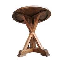 Table de ferme rustique vintage ronde pour banquet, mariage, événement, fête, restaurant, bar