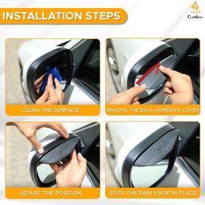 Set di 2 Specchietti Convessi HD da 2 Pollici per Auto con Visiera Antipioggia, Specchietti Laterali Retrovisori per una Migliore Visibilità - Product Image 3