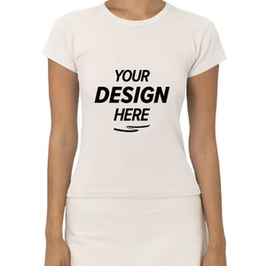 Camiseta corta premium de algodón, lisa y ajustada, para impresión en vinilo, camiseta corta personalizada de boutique. - Product Image 1