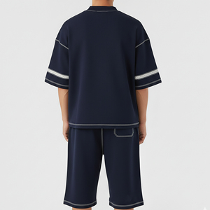 Wholesale Printed Streetwear Breathable Quick-Dry Eco-Friendly <b>Men's</b> Summer Casual Wear 100% Cotton <b>2</b> <b>Piece</b> <b>Men</b> Summer <b>Set</b> - Product Image 5