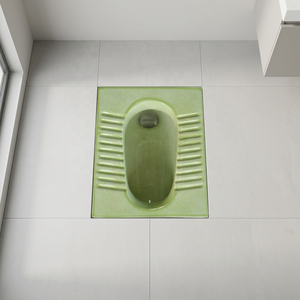 Inodoro de Cerámica Verde Rústico, Tipo Orissa, Montado en el Suelo, para Proyectos de Hoteles con Estilo Africano Auténtico - Product Image 3