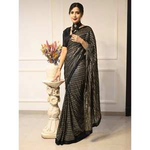 Saree de créateur avec séquence pour la fête et la carrière - Product Image 3