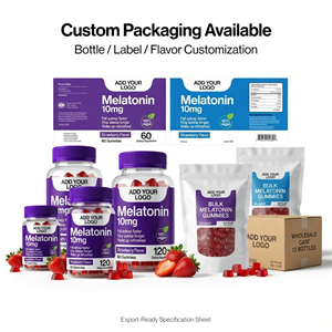 Gomitas de Melatonina 10mg Sabor Fresa, Suplemento Dietético, Fabricante OEM - Product Image 3