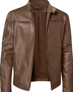 เสื้อแจ็คเก็ตหนังผู้ชายคุณภาพสูง ขนาดใหญ่ ความยาวปานกลาง - Product Image 1