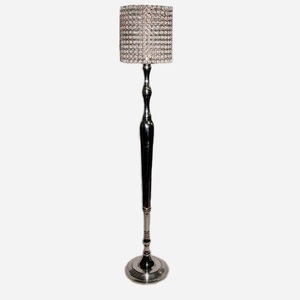 Luxury <b>Tall</b> Silver Crystal Beaded Hurricane Candle Holder Wedding Centerpiece <b>Table</b> Decorative Goblet Votive Pillar Candlestick - Product Image 6