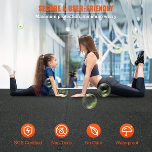 Pavimento protettivo da palestra da 6 pezzi da 1/2 pollici di spessore 24 \ "X 24 \" EVA in gommapiuma con Top ad incastro da 24 piedi quadrati - Product Image 5