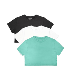 T-shirt en coton décontracté et court pour femme, style streetwear oversize, tendance européenne, fabricant et fournisseur OEM - Product Image 1