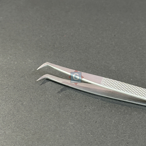Pinces à volume en acier inoxydable, pinces argentées en forme de L pour extensions de cils - Product Image 6