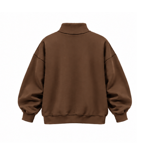 เสื้อสเวตเชิ้ตคอเต่าสีน้ำตาลทรงโอเวอร์ไซส์ ยูนิเซ็กส์ เนื้อผ้าหนา ทรงหลวม แขนยาว สกรีนลายได้ตามต้องการ สไตล์ลำลอง สตรีทแวร์ สำหรับฤดูหนาว - Product Image 2