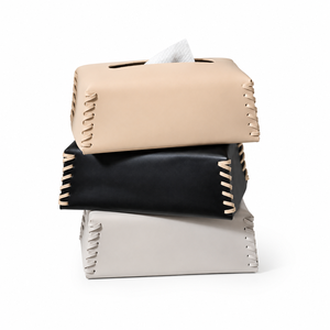 Boîte à mouchoirs en cuir au design classique avec fermoir doré, support rectangulaire moderne pour boîte à mouchoirs, vente en gros d'usine - Product Image 2