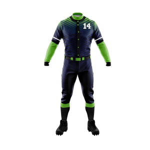 Ensemble uniforme de baseball pour hommes, maillot et pantalon sublimés, manches longues, anti-humidité, coupe ajustée, toutes saisons, numéro d'équipe 14 - Product Image 2