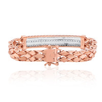 Zota Jewel GL14/4050 Pulsera de eslabones para hombre de oro rosa de 14 quilates con diamantes naturales, brazalete de lujo, certificado SGL, calidad premium