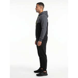 Sweat à capuche personnalisé coupe ajustée en molleton bouclette brodé sur le devant pour homme - 420g Coton/Polyester épais respirant - Product Image 3
