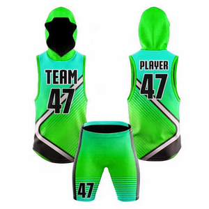 Conjunto de Camiseta sin Mangas con Capucha y Pantalones Cortos Sublimados Personalizados en Amarillo Dorado con Rayas Diagonales, Uniforme de Baloncesto 7v7, Proveedor Mayorista OEM 47 - Product Image 5