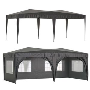 Gazebo Pieghevole Rinforzato 3x6m con 6 Pareti Laterali Rimovibili e Borsa per il Trasporto, Ideale per Feste, Matrimoni ed Eventi all'Aperto - Product Image 1