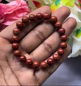 ลูกปัดหินแจสเปอร์สีแดงธรรมชาติทรงกลมขนาด 8 มม. ขัดเงาสำหรับทำสร้อยข้อมือ - Product Image 3