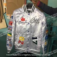 Blouson Bomber en Satin pour Femme, Veste de Baseball Zippée, Coupe-Vent d'Automne avec Poches, Blousons en Satin de Soie pour Femme