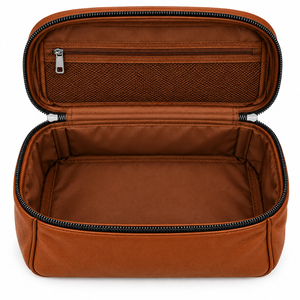 Bolsa de Aseo de Cuero Personalizada, Bolsa de Cosméticos de Viaje, Neceser, Organizador, Bolsa con Cierre, Unisex - Product Image 6