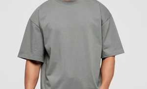 Camiseta de algodón de color sólido extragrande para hombre, manga corta, cuello redondo, estilo casual, tejido de punto. - Product Image 3