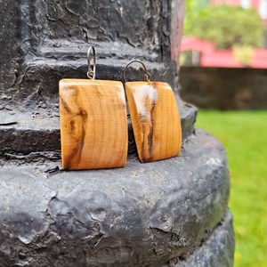 Boucles d'oreilles en bois naturel avec connecteurs, style bohème, boucles d'oreilles pendantes en bois pour femmes, accessoires de bijoux - Product Image 5