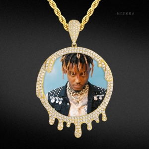 Pendentif photo rond personnalisé en argent 925 avec moissanite VVS, style Hip Hop, idée cadeau unique - Product Image 1