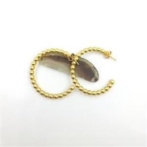 Pendientes de aro chapados en oro de 18K para venta al por mayor, pendientes de aro de moda, pendientes chapados en oro al por mayor - Product Image 6