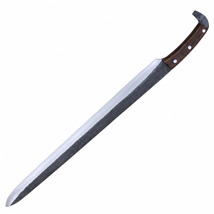 Cuchillo de Carnicero de Hoja Larga con Mango de Madera Marrón Oscuro, Hoja de Acero Negra y Plateada para Cortar Carne y Uso en la Cocina - Product Image 6