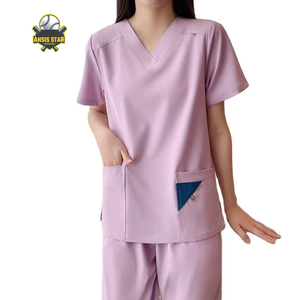 ชุดยูนิฟอร์มโรงพยาบาลผ้าแคนวาสไร้ตะเข็บสำหรับผู้หญิง สวมใส่สบาย ราคาขายส่ง ชุดสครับแพทย์แบบสั่งทำพิเศษ ชุดสครับแบบจ็อกเกอร์ - Product Image 4
