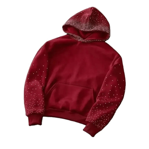 Sweat-shirt à capuche orné de strass, motif de pierres décoratives, embellissement élégant pour vêtements décontractés, mode urbaine - Product Image 2
