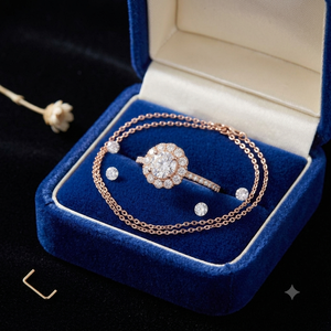 Bagues de fiançailles et de demande en mariage pour femme, en or massif 10K, serties pavé, avec halo de diamant de laboratoire, design de luxe tendance, cadeaux raffinés - Product Image 6