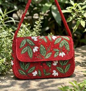 Handcrafted Designer <b>Storage</b> Bag <b>Seed</b> Beaded Handbag Evening Clutch Purse Women Shoulder Bag Fashion Party Wedding Crossbody Bag - Product Image 4