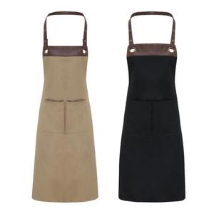 Tablier robuste en toile cirée et cuir, étanche, avec fermeture éclair, réglable, à porter en croix sur le dos, pour Chef, BBQ, Barista, Barbier, Menuisier, Atelier - Product Image 4