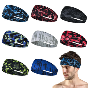 Wholesale Print Non-Slip Sweatband 4.5cm Breathable Spandex Nylon Sport All Seasons Universal Fit Custom Logo Athletic <b>Headband</b> - Product Image 6