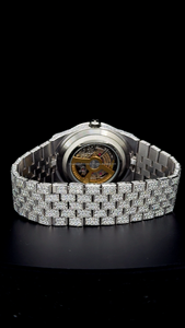 Montres mécaniques automatiques personnalisées de qualité supérieure, montres de sport en diamant moissanite, fonction date, boîtier en acier hip-hop pour hommes et femmes - Product Image 4