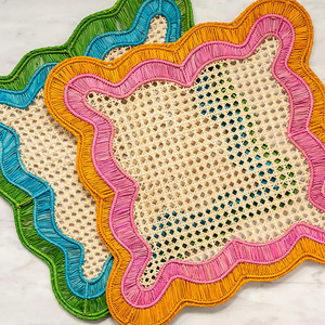 Más Vendido: Manteles Individuales Ondulados de Ratán Festoneado para Mesa de Comedor, Platos Base de Ratán Estilo Boho, Personalizables de Fábrica en Vietnam - Product Image 5