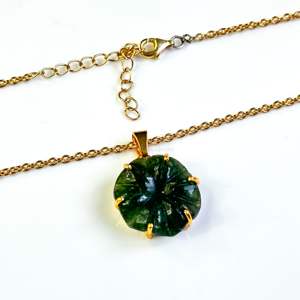 Colgante de Ágata Musgosa Natural con Forma de Flor, Collar de Piedras Preciosas Talladas a Mano para Mujer, Regalo de Cumpleaños, Joyería de Moda, Suministro al por Mayor - Product Image 6