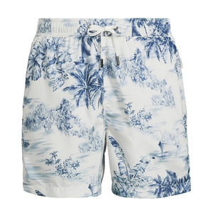 Pantalones cortos cómodos para hombre con estampado, cintura elástica y cordón ajustable, para surf, natación y uso casual, pantalones cortos ligeros de verano - Product Image 1