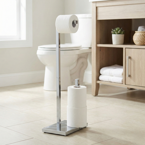 Support de papier toilette moderne en métal chromé pour salle de bain, sans perçage, OEM eBay Organizer Taiwan Home Storage Furniture - Product Image 1