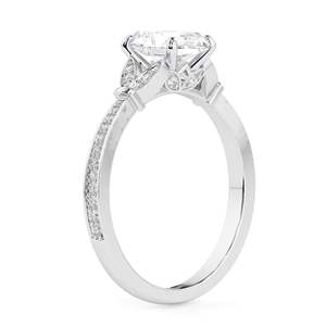 Bague de fiançailles unique en or rose avec diamant de laboratoire taille marquise néerlandaise et accents, pour femme - Product Image 6