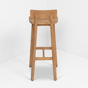 Tabouret de bar contemporain en teck massif de qualité supérieure, résistant aux intempéries, pour villa, café, bistrot, terrasse, Jepara OEM - Product Image 3