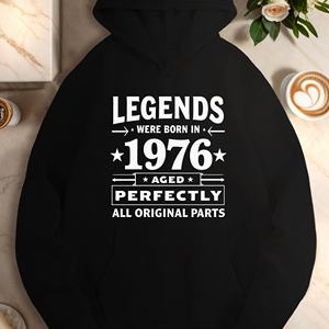 LEGENDS WERE BORN in 1976 Sweat-shirts à capuche imprimés en tricot décontractés pour femmes - Product Image 3