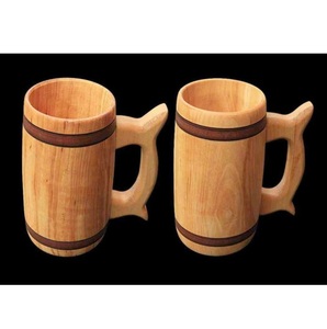 Mug à café en bois massif naturel, artisanal et écologique, réutilisable, durable, avec poignée, pour la maison et le bureau - Product Image 2