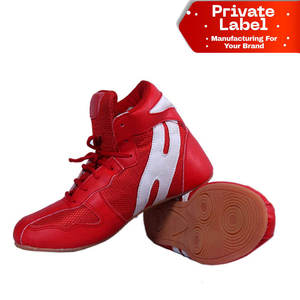 Zapatos de Boxeo Transpirables de Malla de Poliéster, Calzado Cómodo para Combate, Zapatos de Boxeo de Cuero Genuino, Botas de Sparring Resistentes - Product Image 1