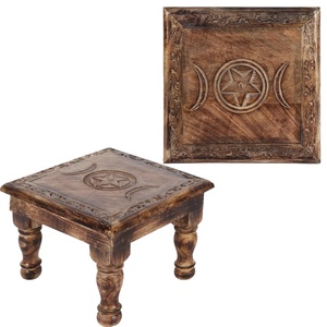 TABLE DE PRIÈRE EN BOIS FABRIQUÉE À LA MAIN EN FINITION NOIR DORÉ - Product Image 3