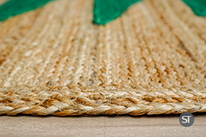 Tapis en jute tressé fait main en fibres naturelles, taille personnalisée, vente en gros pour salon, chambre, hôtel, décoration - Product Image 2